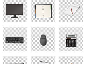 高效設(shè)計之選 辦公用品系列AI矢量素材，助力商務(wù)與生活美學(xué)
